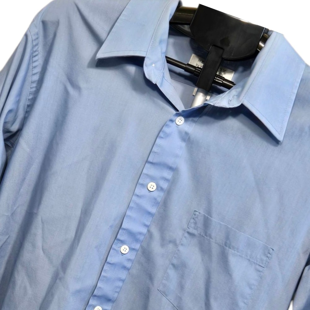 Hennessy by Van Heusen Blue Button Down Shirt 17 34/35  Long‎ Sleeve